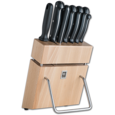 7 Piece Knife Block with Full Tang POM Technik Series Knives