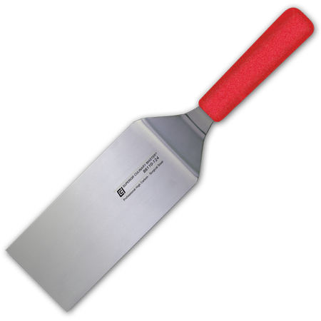 6" Turner, Square End, Red Handle