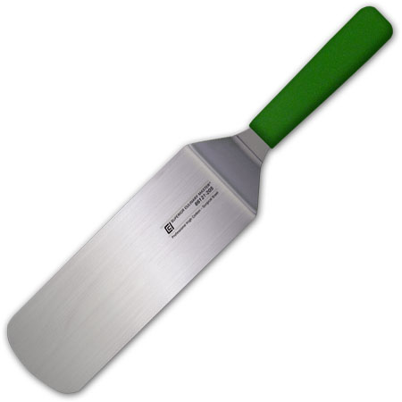 8" Turner, Round End, Green Handle