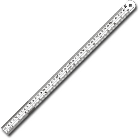 18" Ruler, Stainless Steel No Cork Backing