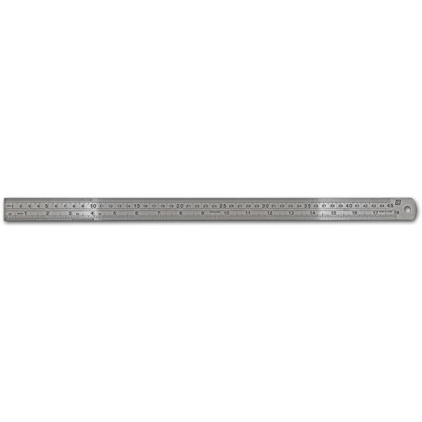 Stainless Steel Ruler – 18” (45 cm)  No Cork Backing - Sterilizable