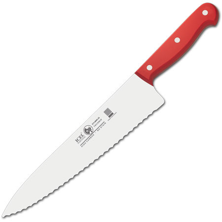 10" Chef's Knife, Wavy Edge, Red