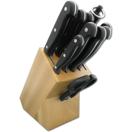 9 Piece Knife Block with Full Tang POM Technik Series Knives