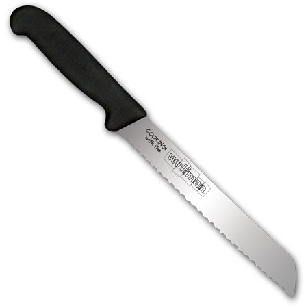 8" Scalloped Bread Knifewith Wolfman Logo
