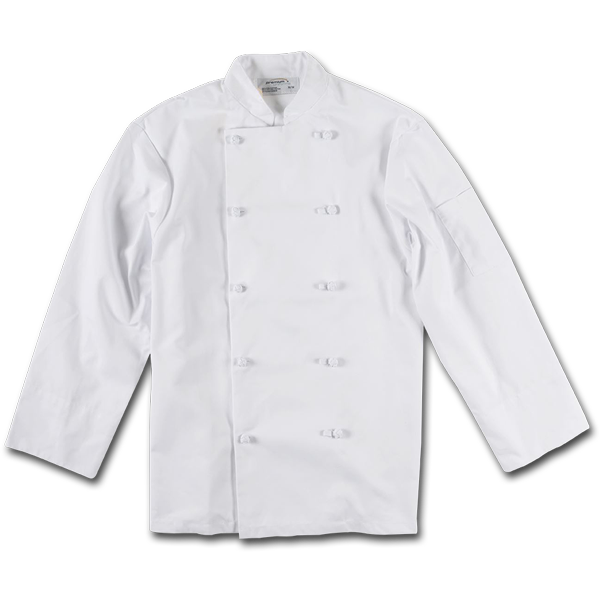 Chef Jacket with Knot Buttons, 100% Spun Polyester