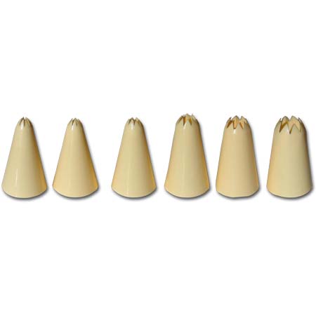 Star Piping Tube Set 6PC, Plastic - Ivory