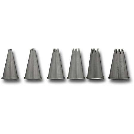 Star Piping Tips, 6 Piece, SSProfessional Roll Top
